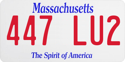 MA license plate 447LU2