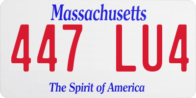 MA license plate 447LU4