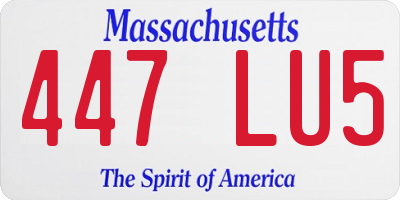 MA license plate 447LU5