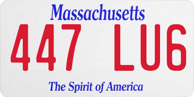 MA license plate 447LU6