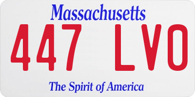 MA license plate 447LV0