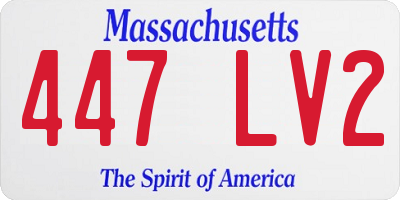 MA license plate 447LV2