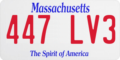 MA license plate 447LV3