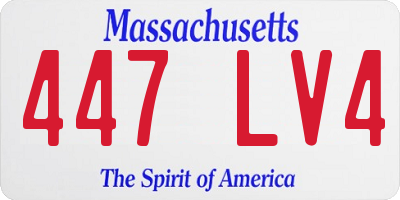 MA license plate 447LV4