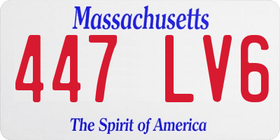 MA license plate 447LV6