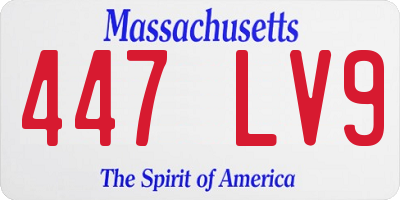MA license plate 447LV9