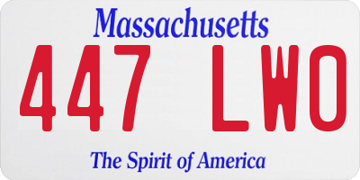 MA license plate 447LW0