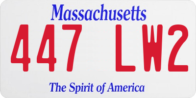 MA license plate 447LW2