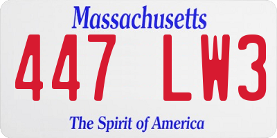 MA license plate 447LW3