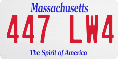 MA license plate 447LW4
