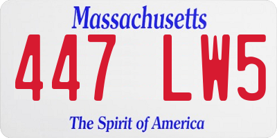 MA license plate 447LW5