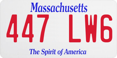 MA license plate 447LW6