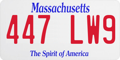 MA license plate 447LW9