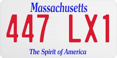MA license plate 447LX1