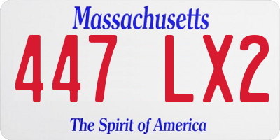 MA license plate 447LX2