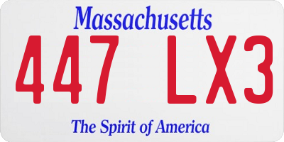 MA license plate 447LX3