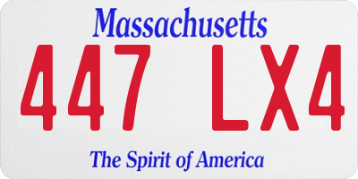 MA license plate 447LX4