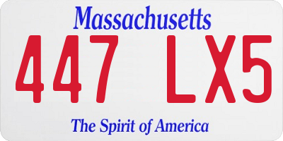 MA license plate 447LX5