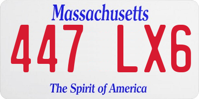 MA license plate 447LX6