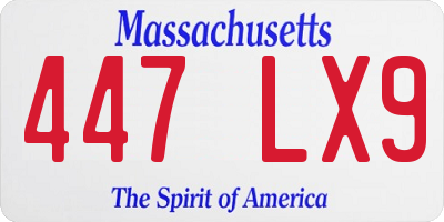 MA license plate 447LX9