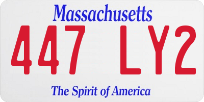 MA license plate 447LY2