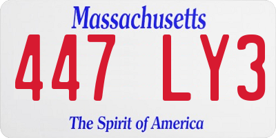 MA license plate 447LY3