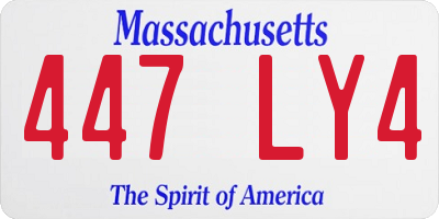 MA license plate 447LY4