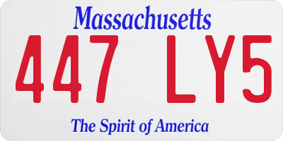 MA license plate 447LY5