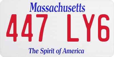 MA license plate 447LY6