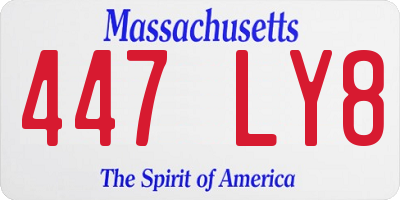 MA license plate 447LY8