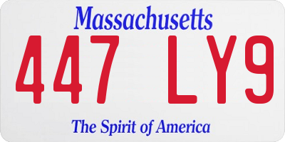 MA license plate 447LY9