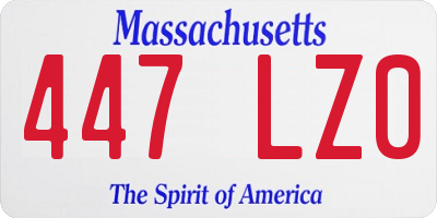 MA license plate 447LZ0