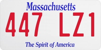 MA license plate 447LZ1