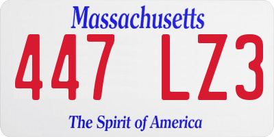 MA license plate 447LZ3