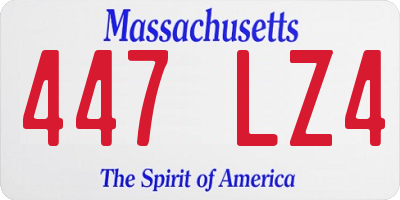 MA license plate 447LZ4