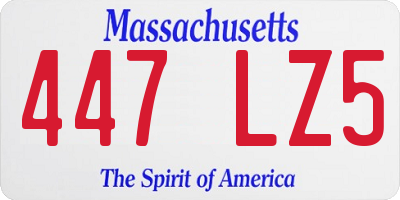MA license plate 447LZ5