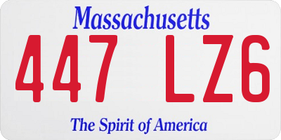 MA license plate 447LZ6