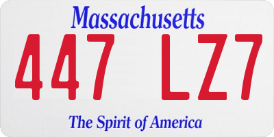 MA license plate 447LZ7