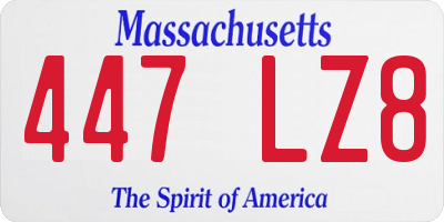 MA license plate 447LZ8