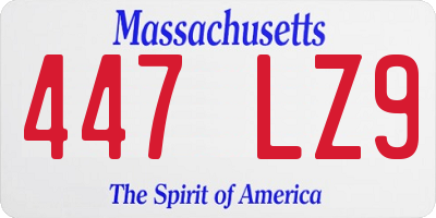 MA license plate 447LZ9
