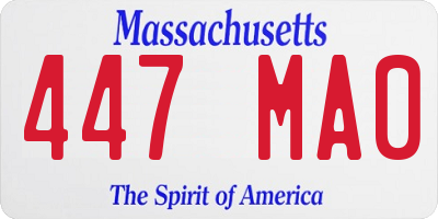 MA license plate 447MA0