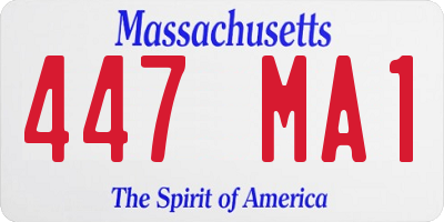 MA license plate 447MA1