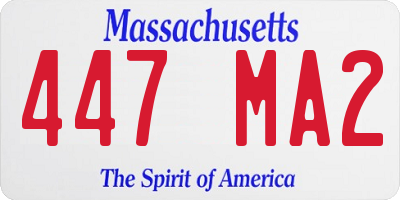 MA license plate 447MA2
