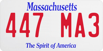 MA license plate 447MA3