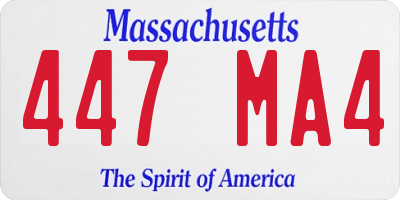MA license plate 447MA4