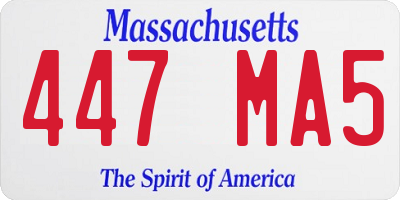 MA license plate 447MA5