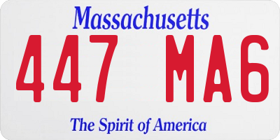 MA license plate 447MA6