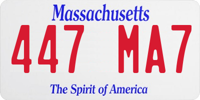 MA license plate 447MA7