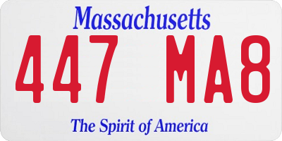 MA license plate 447MA8