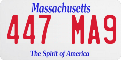 MA license plate 447MA9